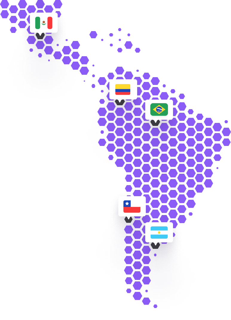 Mapa de presencia en Latinoamerica